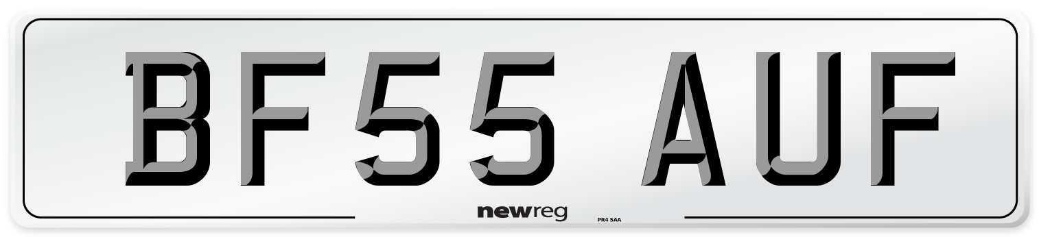 BF55 AUF Number Plate from New Reg
